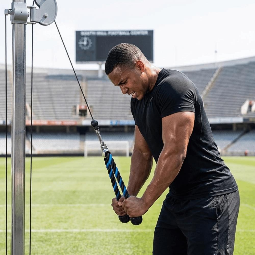 Mehrfarbiges Trizepsseil Zugseil Kabelummanteltes Nylon Trizepsseil Kabel Fitnessstudio Zubehör