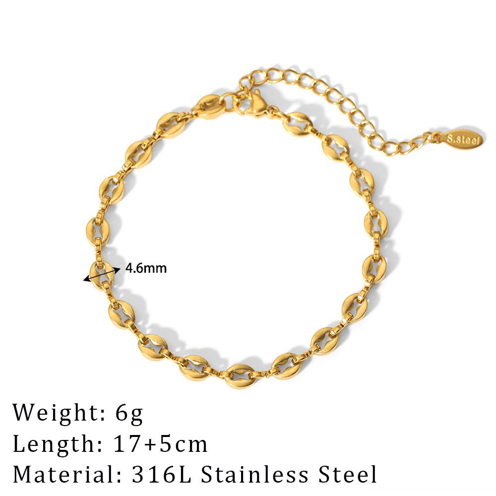2024 Neues breites klobiges verdrehtes Armband für Damen Goldfarbe Edelstahl Gliederkette Kubische Kette Armreif Geschenk