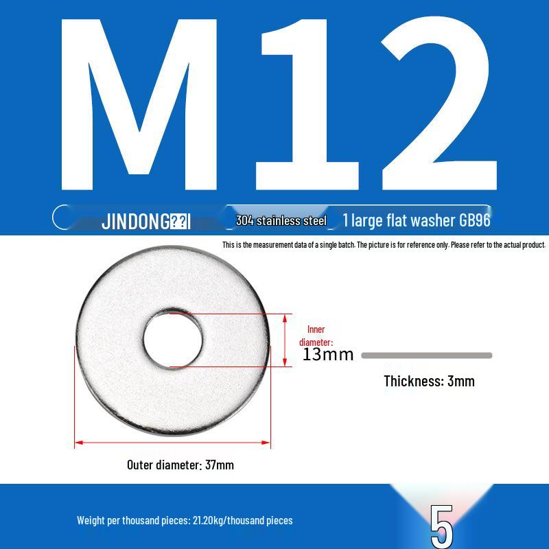 Stainless Steel 304/201/316 Oversized Thick Flat Washer Gasket Screw Washer GB97/GB96
