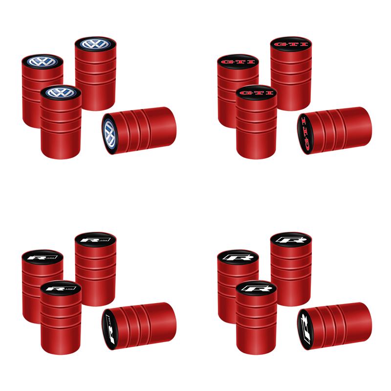 

Для VOLKSWAGEN VW 4 шт. Металеві ковпачки клапанів колісних дисків з болтом, пильовики Для Volkswagen GTI R-Line R Polo T5 Golf Passat GTI