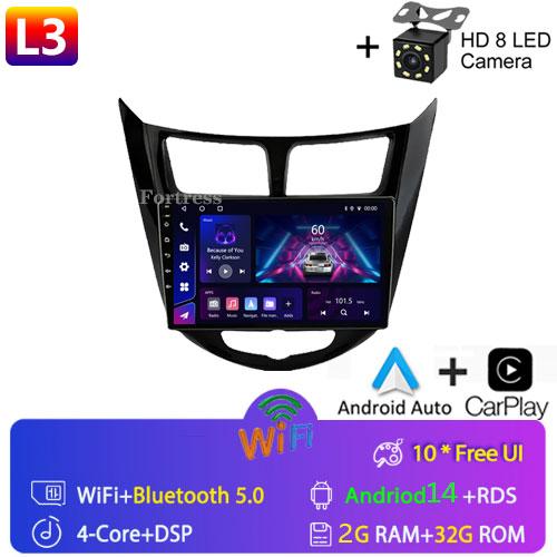 Fortress Android 10 Car Radio For Hyundai Solaris Verna Accent 2010 - 2016 Multimedia Video Player Navi GPS 2 Din DVD Head Unit