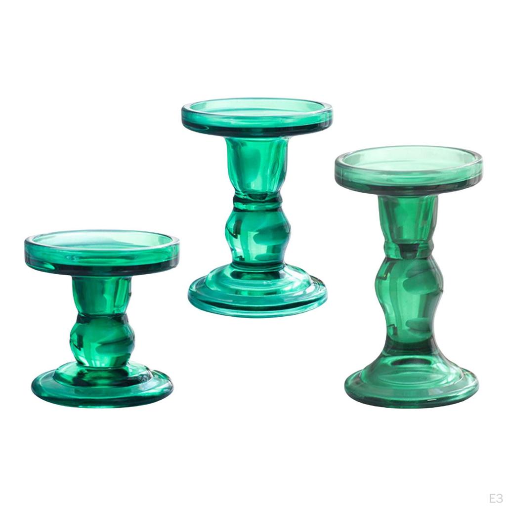 Glass Candle Holder Elegant Design Candlestick for Dinner Table Dining Room Decor