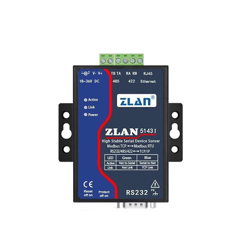 ZLAN 5143I Industrial Modbus Gateway RS485 To TCP Serial Server