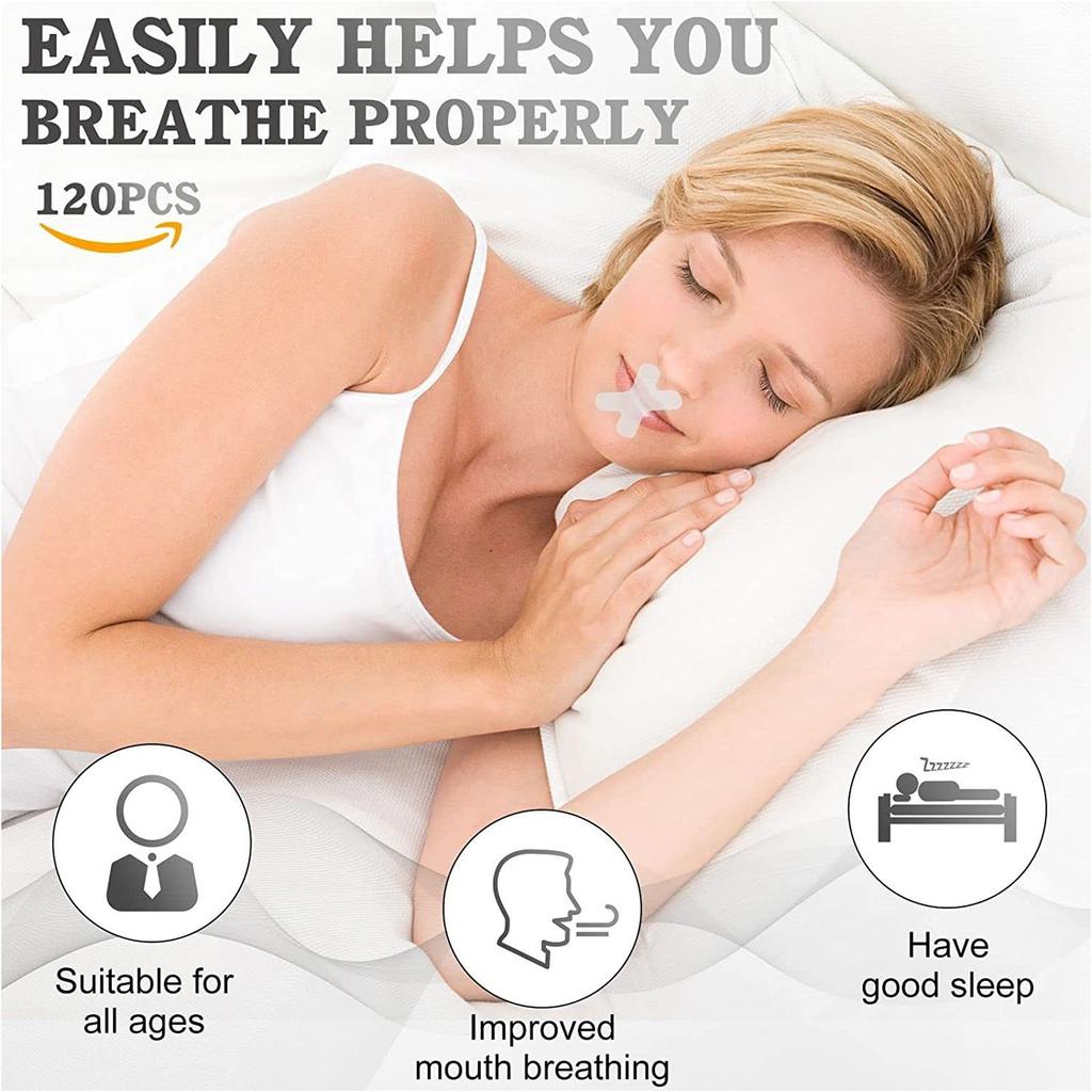 120 Blatt Mundband zum Schlafen, hält den Mund geschlossen, verhindert Schnarchen, sanfter Schlafstreifen