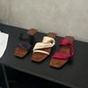 Fashion Hot Selling 2025 Summer New Fashion Temperament Niche Retro Wedge Sandals Square Toe Open Toe High Heel Sandals and Slippers
