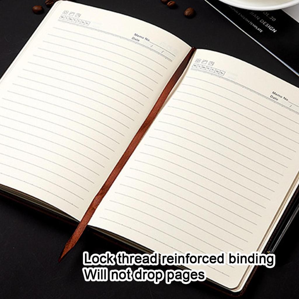 A5 Buckled Leather Student Subject Notebook, Business Notepad, Meeting Record Book, Thickened Diary, Travel Log, 120 Sheets 240 Pages