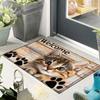Kreativer Holzmaserung Niedliches Katzenmuster Teppich Bodenmatte Rutschfest Waschbar Küche Waschküche Teppich Ermüdungsreduzierend Fußmatte