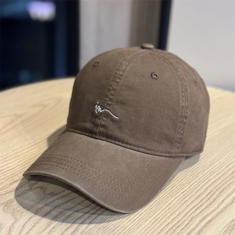 New product simple letter embroidery baseball cap men's and women's pure cotton breathable and versatile face small sunshade cap
