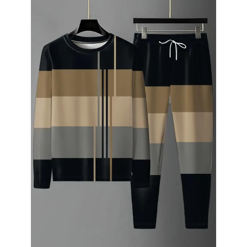 Vintage Trainingsanzug Frühling Übergroßes Set Druck Langarm T-Shirt+Hose Jogger Sportbekleidung Lässig Streetwear 2-teiliger Anzug