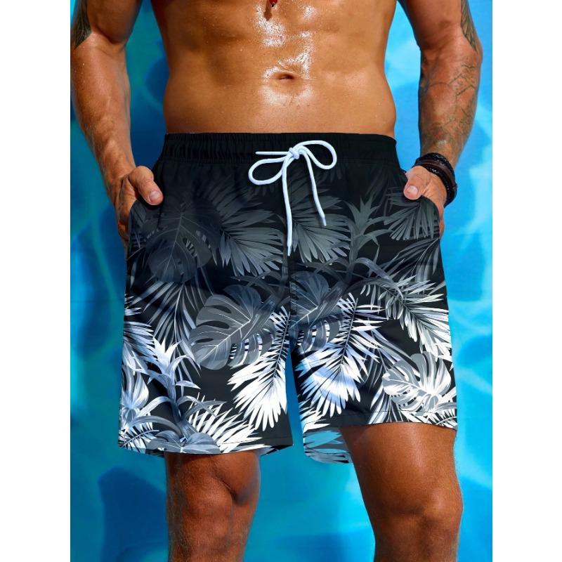 Men s Hawaiian 3D Gradient Palm Tree Pattern Beach Shorts Quick Dry Outdoor Leisure Sports Shorts Fashion Men s Shorts S