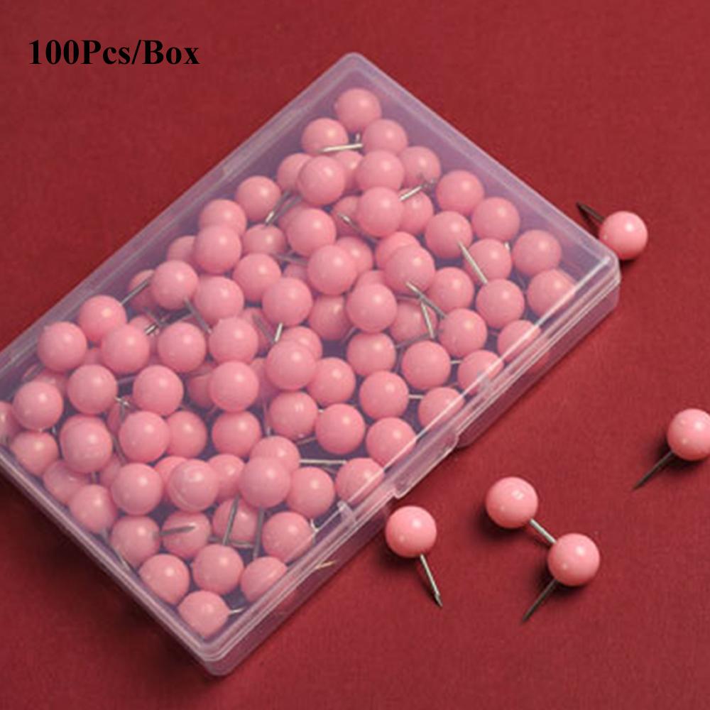 Push Pins Map Tacks with Plastic Beads Head for Cork Board Multi-Color Map Pins for Travel Map Board Pins Bulletin Board Office