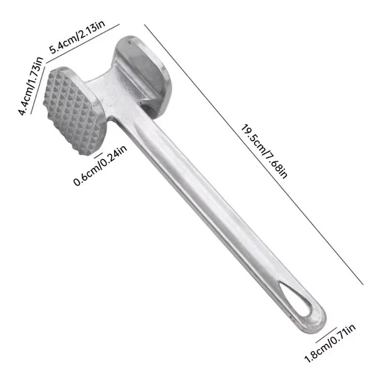 Household Aluminum Alloy Tenderizer Meat Hammer Tool Steak Metal Hammer Double-Sided Meat Grinder Kitchen Cooking Hammers