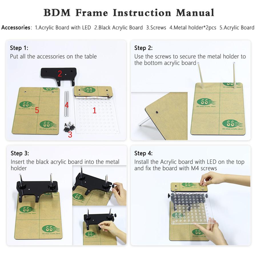 LED BDM Frame 2in1 Testing For BDM100 Fgte-ch Chip Tunning BDM Frame