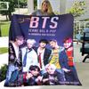 BTS 3D Kpop Bangtan Boys Couverture de lit Bureau Maison Randonnée Pique-nique Couette Épaisse Couvre-lit Tendance Couverture en Flanelle