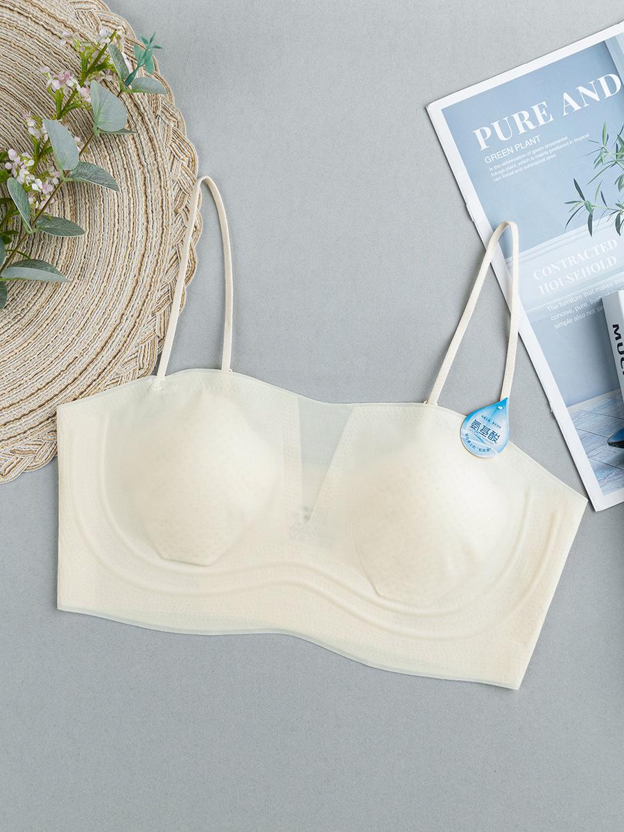 

Ultra-thin tube top, large chest, small anti-light word jelly beautiful back anti-sagging summer ice silk seamless chest wrap M