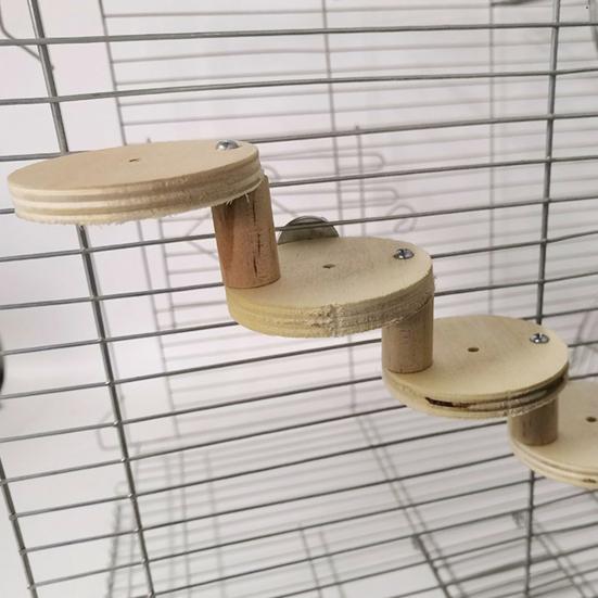Yousheng 1 Set Hamster Ladder High Stability Detachable Solid Climbing Stairs Birds Parrot Exercise Perches Stand for Home Use