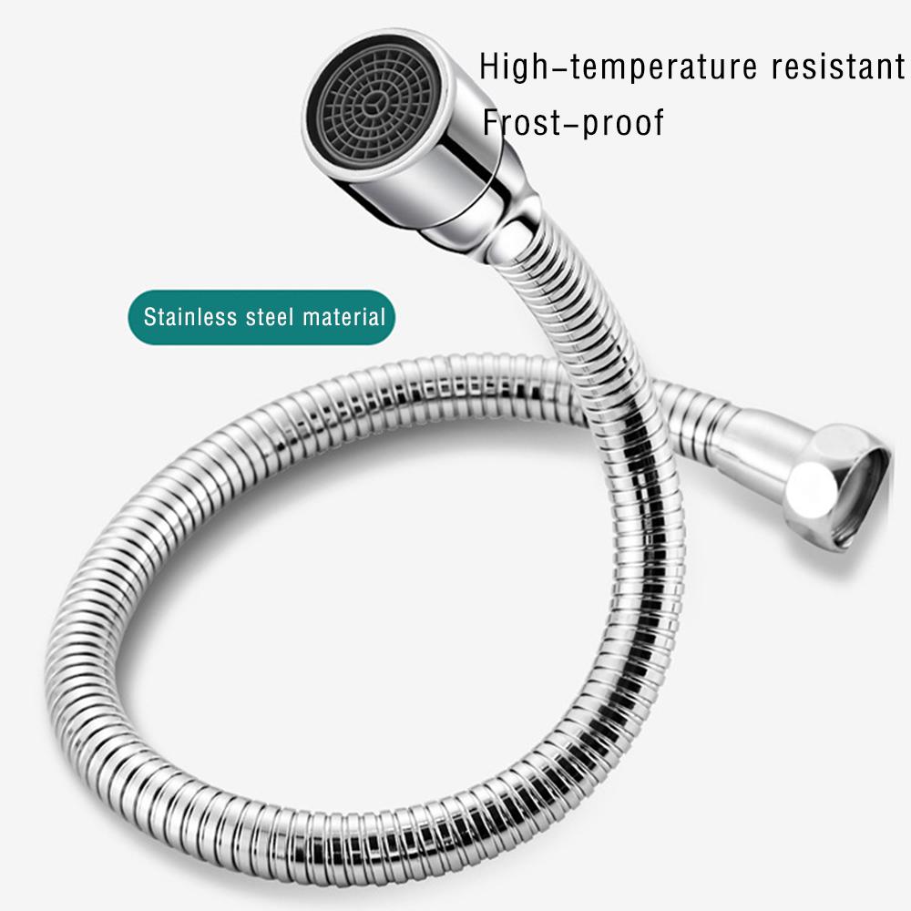 12-50cm Universal Faucet Extender Stainless Steel 360° Rotation Kitchen Sink Anti-Splash Nozzle Aerator Extension Hose 1/2 Modes