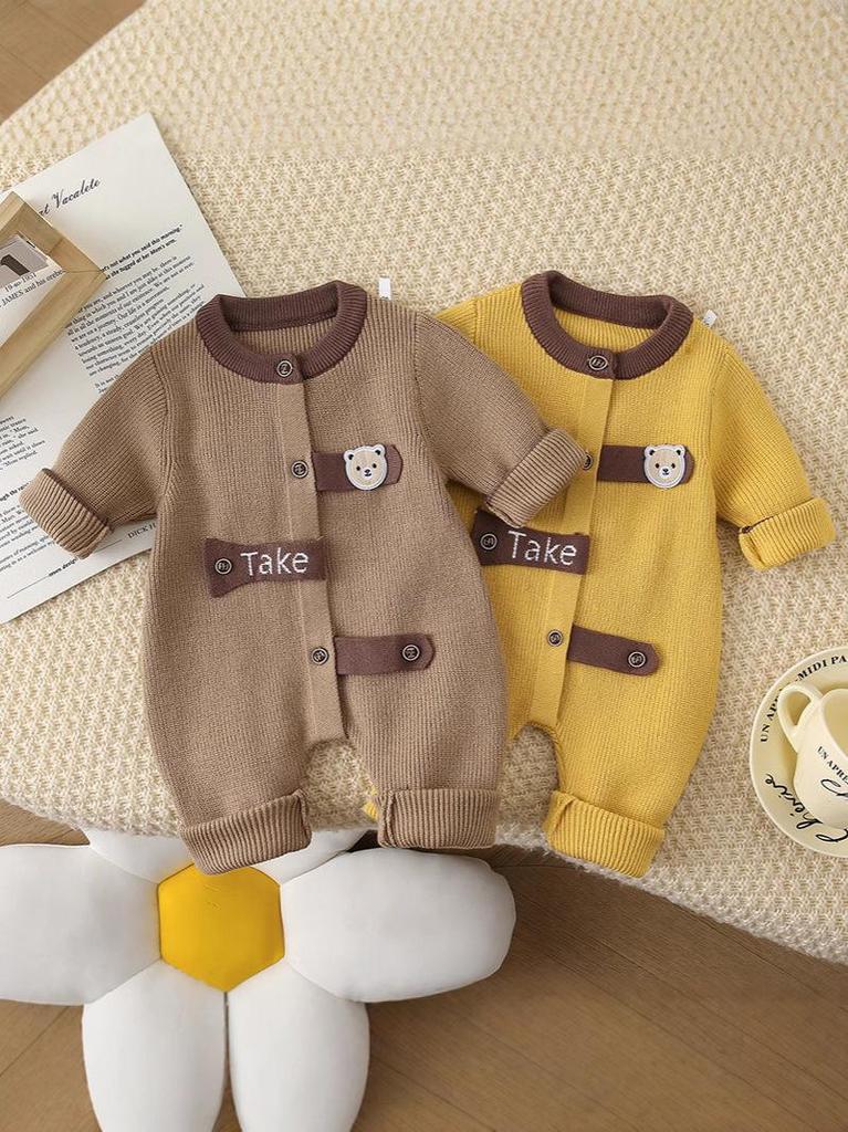 0-36 Months Baby Jumpsuit: Seasonal Newborn Bodysuit with Full Moon Fur for Spring, Autumn, and Winter.