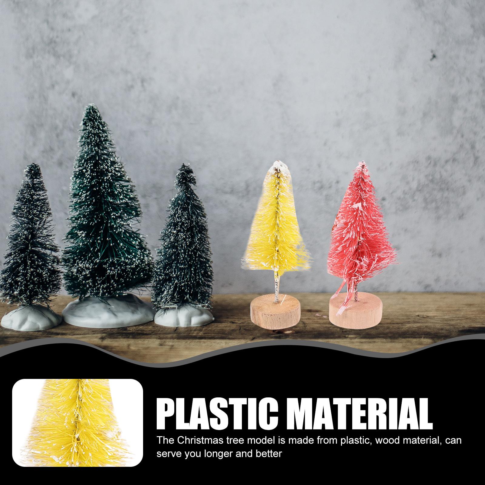 

24Pcs Christmas Tree Decorations Mini Wooden Xmas Tree Desktop Ornaments for Party Home Table Decoration Desktop Xmas Ornament other