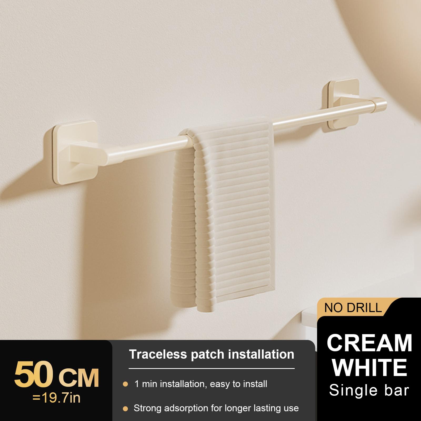 

Полиця для рушників для ванної кімнати Тримач для рушників Настінне кріплення Кріплення без свердління 40/50 см Перекладина для рушників Алюмінієва Подвійна перекладина 2 яруси