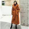 Autumn and winter casual celebrity new fashion lamb wool imitation fur coat women's medium and long lapel hooded tide