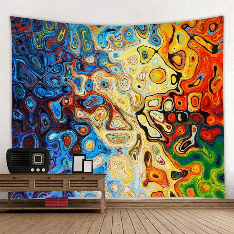 Boho Mandala Tapestry Multicolor Floral Wall Hanging Geometric Pattern Tapestries For Home Living Room Bedroom Couch Blanket
