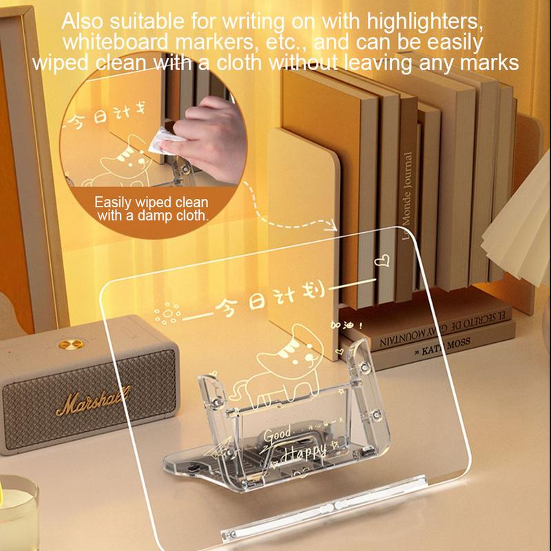 HKYC Transparent Book Stand with 13 Adjustable Height Portable Cookbook Holder Reading Bookstand for Laptop Tablet Macbook iPad