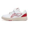 Li Ning Kids Sports Lifestyle Series Color Block Fashion Versatile Shock Absorption Rebound Kids Sneakers Kids Sneakers White Red YKNS134-21