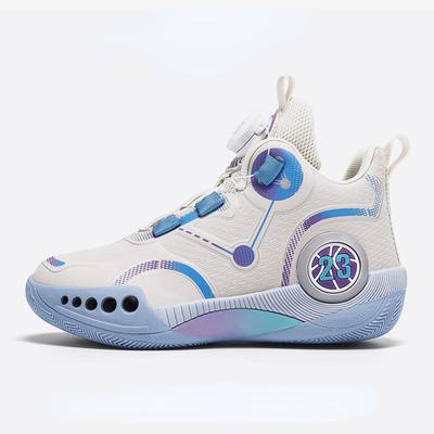 Children's Basketball Shoes Spring and Autumn Boy's Training Shoes Anti-slip Rotating Button Running Shoes.