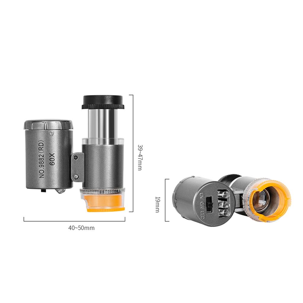 60X Magnifying Glass Lighted Magnifier with 2 LED Lights & 1 UV Light Adjustable  Length for Jewelers Watchmakers