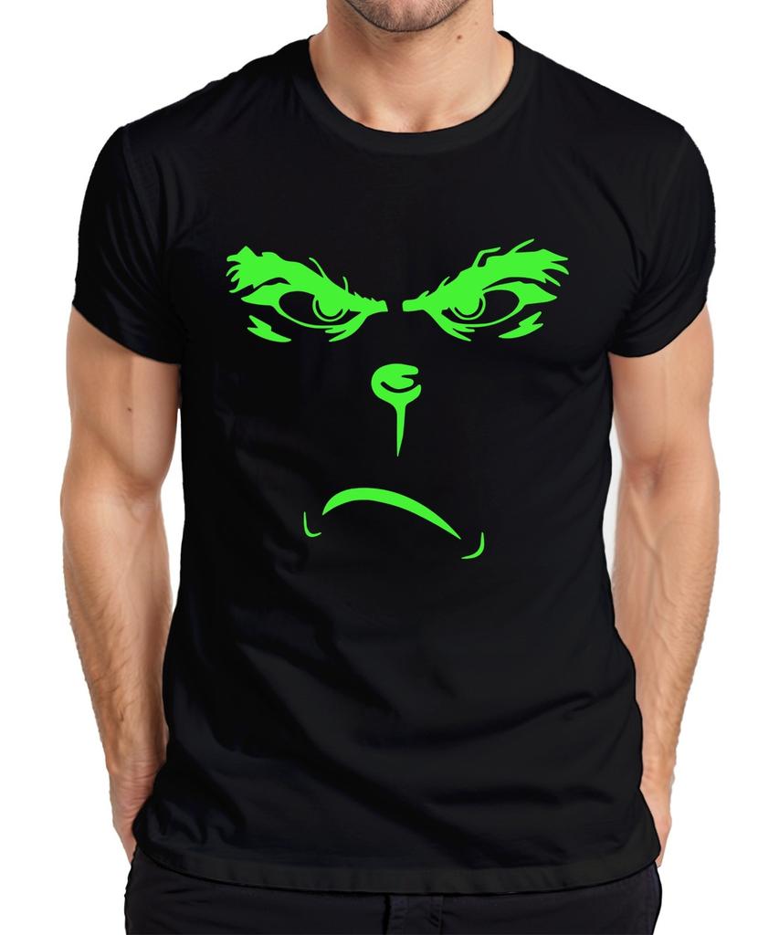 Halloween Monster Face Scary Eyes Light Up Neon Alien Evil Unisexs Tshirt