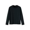 Yiershuang Men's Thickened Thermal Mock Neck Top with Silk Blend