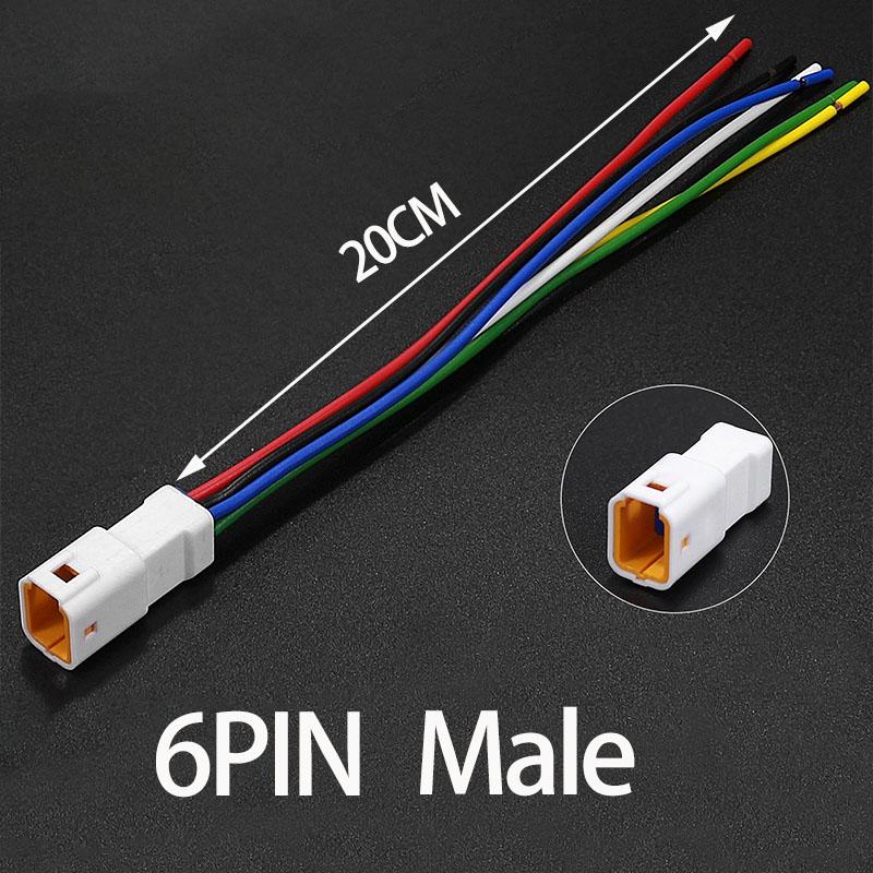 Waterproof 6P Car Connector Male Female Pair 20cm Wiring Harness Terminal Compatible With JST Jwpf Series 2/3/4/6/8pin Optional