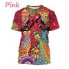 Summer Round Neck African Style Ethnic Woman Graphic 3D Print Top Fashionable Casual Short Sleeved Women's T-shirts