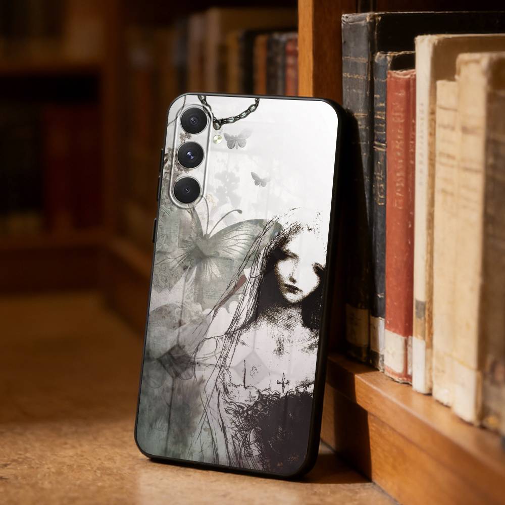 Gothic Coquette Cyber Sigilism Phone Case For Samsung S26,S25,S24,S23,S22,S21,Ultra,Plus,FE Black Soft Cover