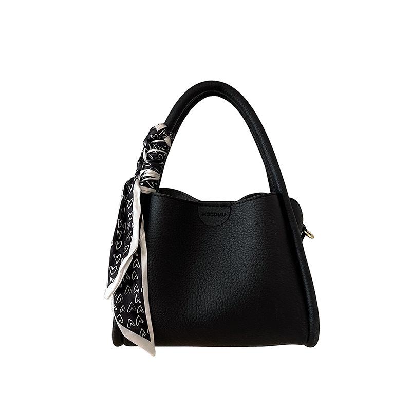 

Женская ретро повседневная сумка-ведро на плечо через плечо, весна/лето 2024 чёрный