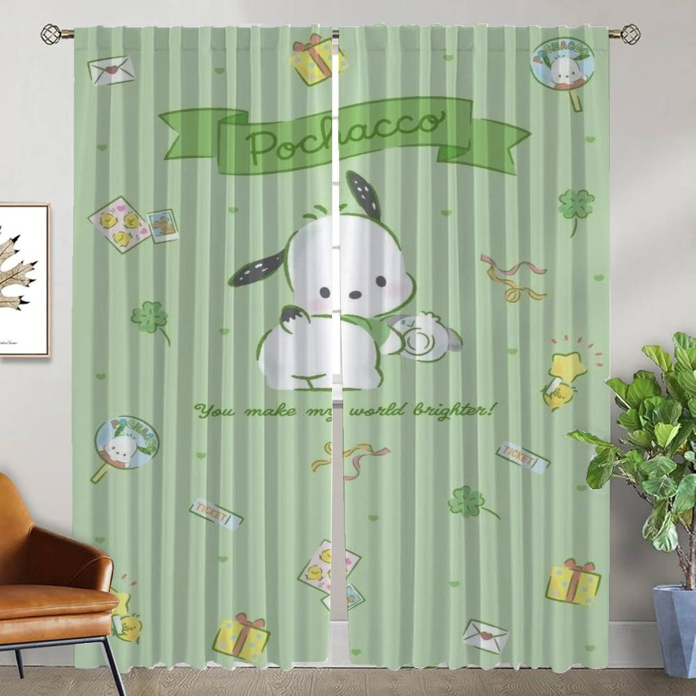 

Pochaccos Window Curtain Room Panel Tulle Bedroom Kitchen Curtains Partition Halloween Decoration Shades Living Camera Made Of Polyester Master Decor W100*H130(CM)-Hooks&2PCS