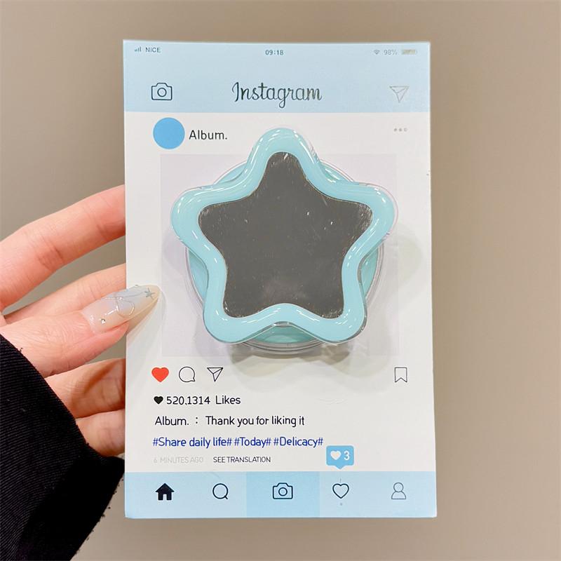 Korean Cute Cartoon Star Apple Mirror Magnetic Holder Grip Tok Griptok Phone Stand Holder Support For iPhone Magsafe Smart Tok