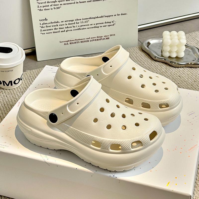 

Жіночі Нековзкі Пляжні Сандалі на Платформі 7 см - Дихаючий Дизайн з Отворами з ЕВА 38/39 брудно-білий