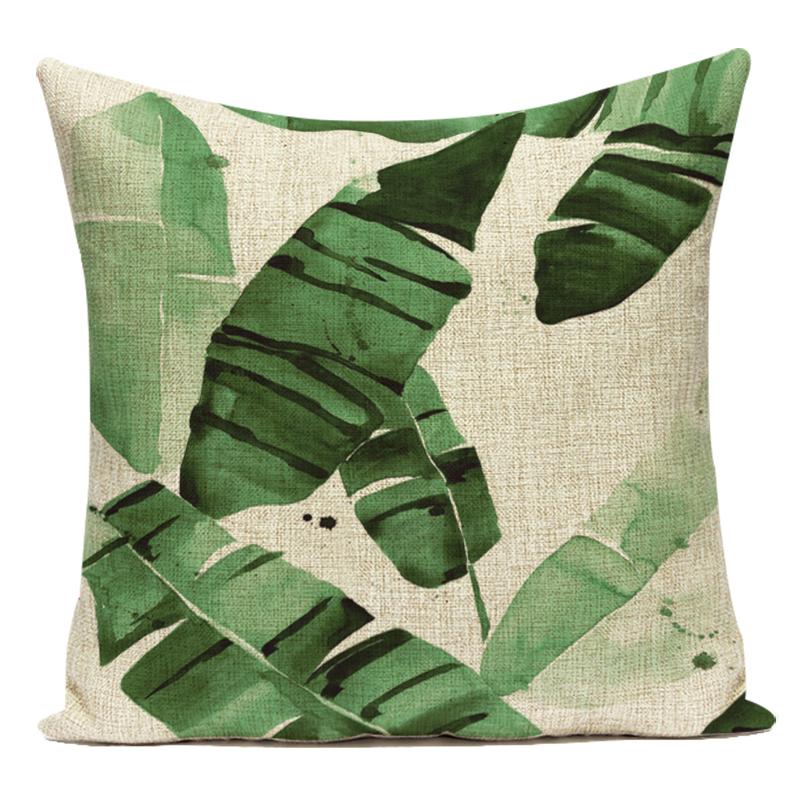 Polyester Decorative Pillows Tropical Cactus Palm Leaf Sofa Home Decor Cushion Cover Pillowcase for Living Room