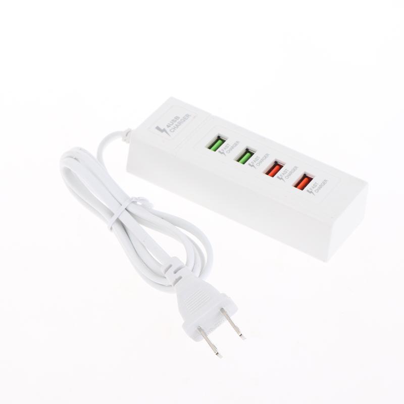 4 Ports Usb Quick Charger Charging Usb C Charger Power Strip Multi Splitter Adapter Portable Travel Charger