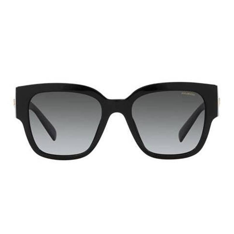 Versace Seitenmuster Sonnenbrille, Acetatrahmen, unregelmäßige Sonnenbrille, Damen Schwarz 4915600 VE4437UGB1T3-Schwarz 54