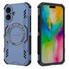For iPhone 16 Plus Magnetic Case Butterfly Armor Hollow Heat Dissipation PC+TPU Phone Cover