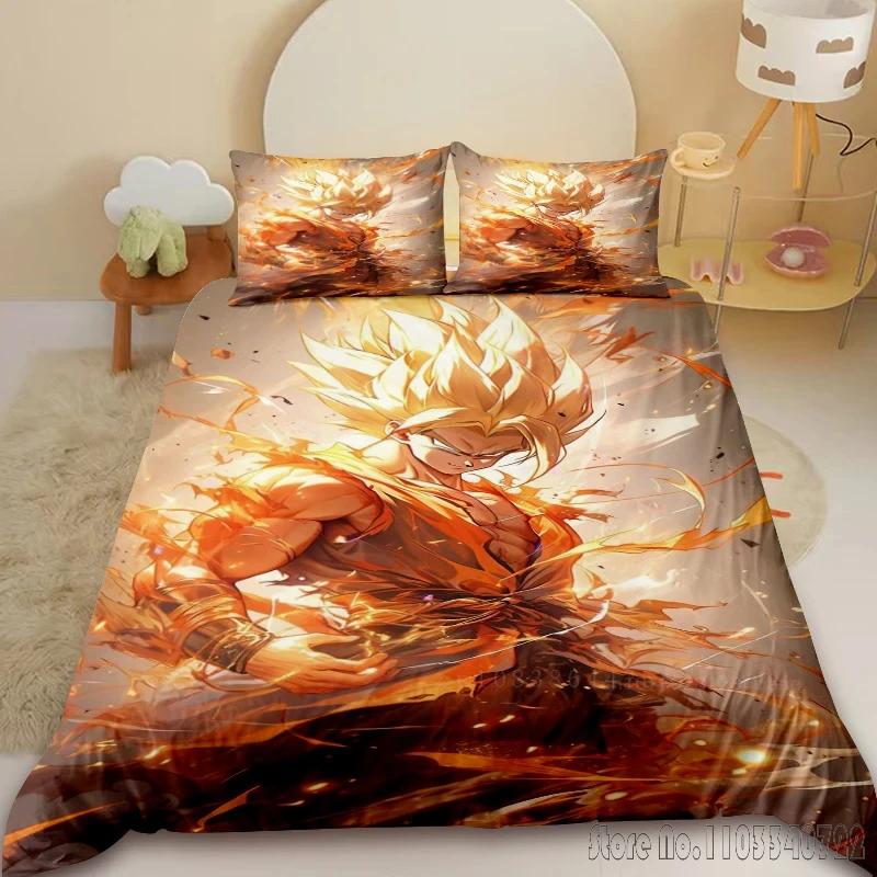 Anime Popular Dragon Ball Goku Child Bedding Set Baby Duvet Cover Sets Bedclothes Twin Single King Kids Adult Gift