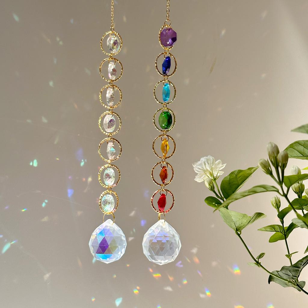 Crystal Suncatcher Mobile Meditation Home Decor Rainbow Maker Prism Suncatcher (Rainbow and Whimsy)