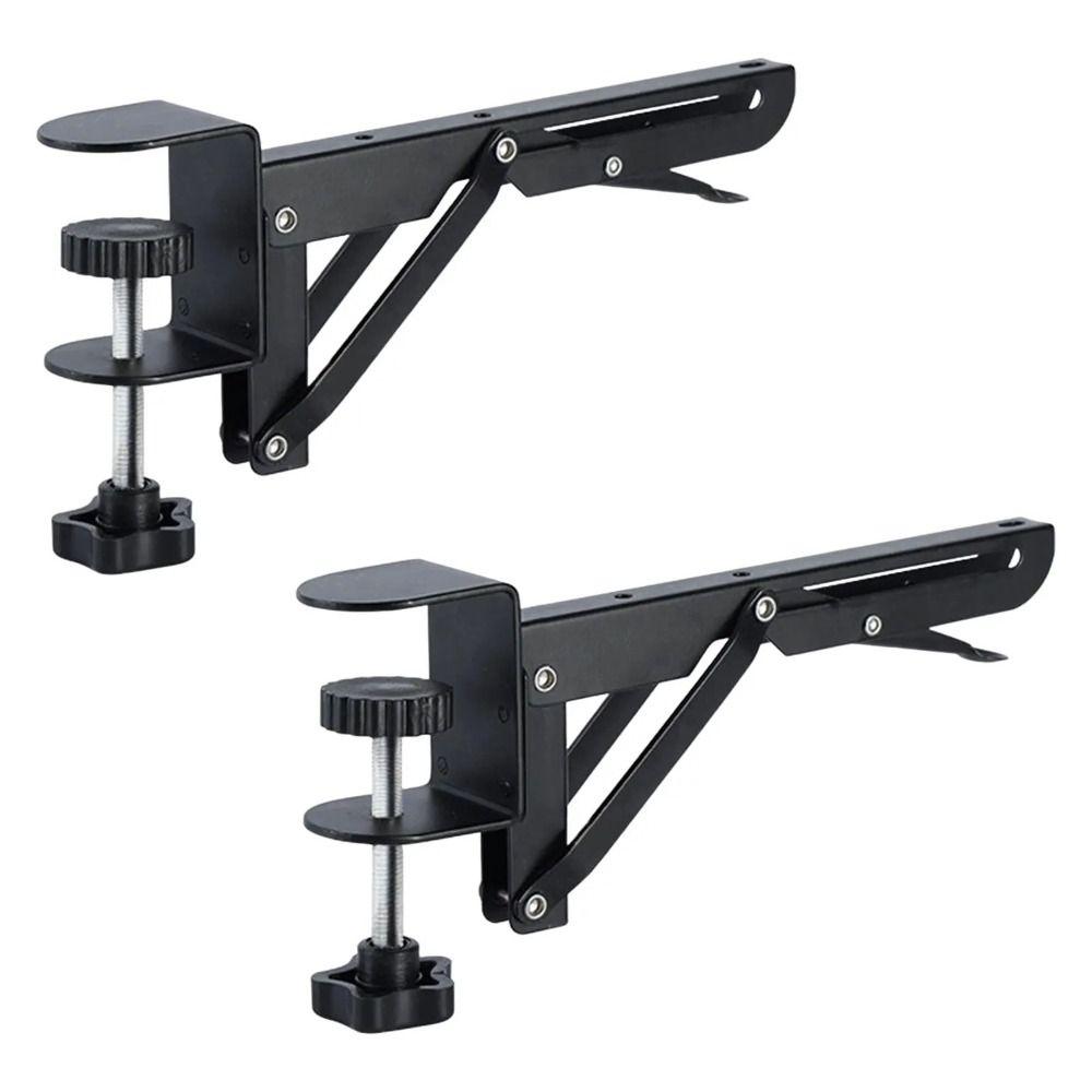2PCS L-shaped Foldable Desktop Shelf Bracket Heavy-duty Folding Shelves Work Bench