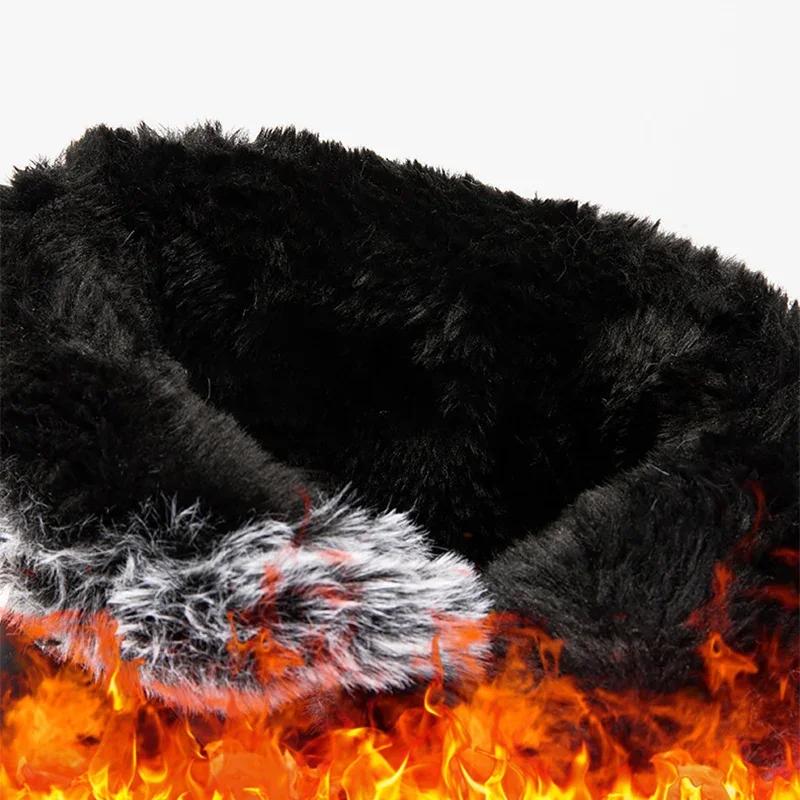 Mode Warme Flauschig Gefütterte Damen Wasserdichte Stiefel Winter Klettverschluss Übergröße 44 Schneestiefel Dicke Sohle Rutschfest Fellige Stiefeletten