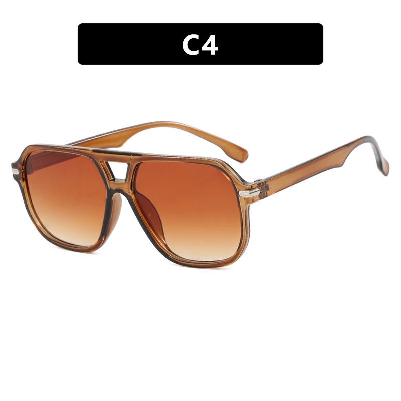 2024 Double Beam Square Sunglasses: Simple European & American Fashion, Trendy for Women