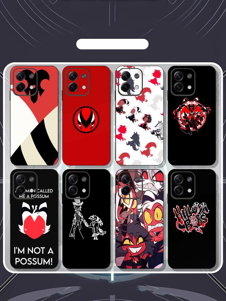 Klassisches Anime Helluva Boss Muster Handyhülle Für Redmi Note 14 13 12 11 Pro Plus S 5G 14C A3 Weiche Schwarze Handyhülle