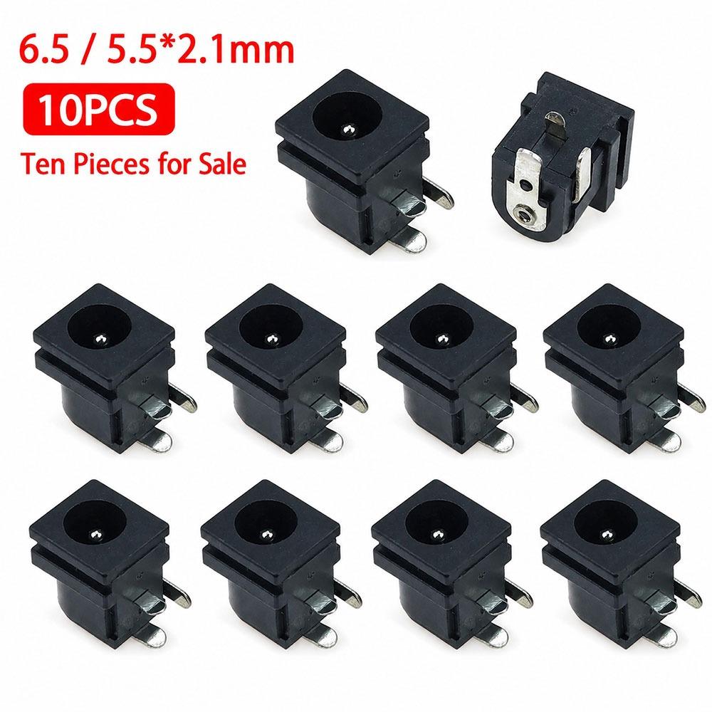10Pcs 3Pin DC Power Socket Black DC062 Connector Durable PCB Mount Socket for DIY Repair 10pcs 2.1mm